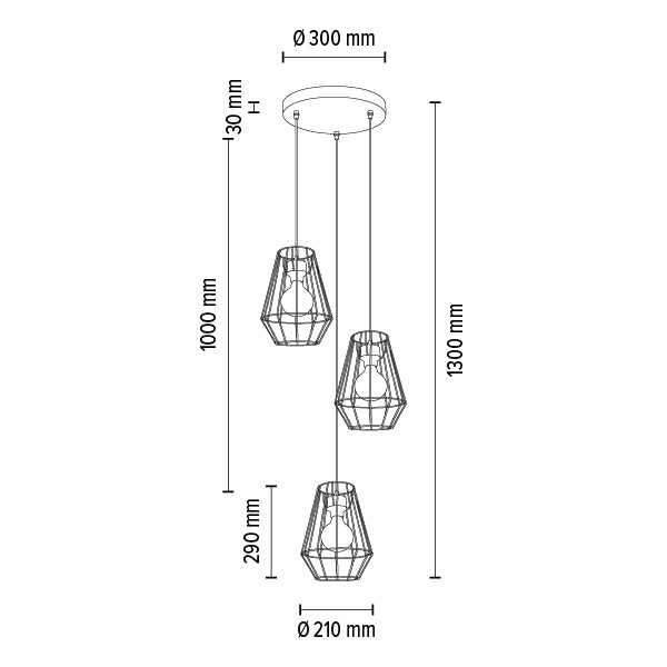 Britop Lighting Endorfina 3L pendant lamp E27