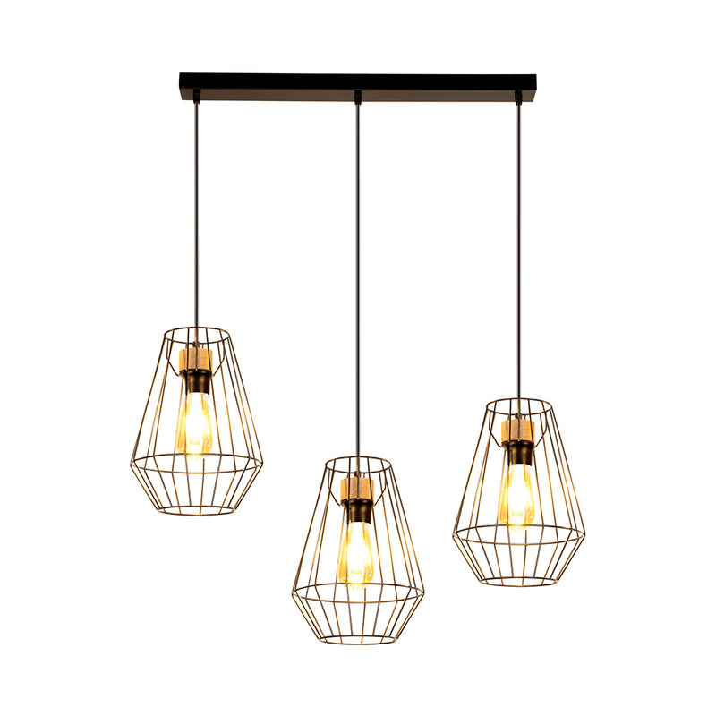 Endorfina Pendant Lamp 1xE27 Max.60W Black/Oiled Oak/Black PVC/Black