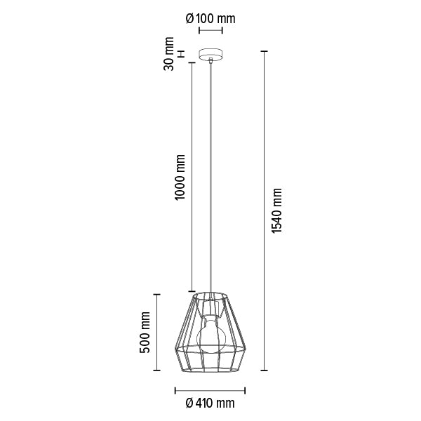 Britop Lighting Endorfina 1L pendant lamp E27 black, D 41cm