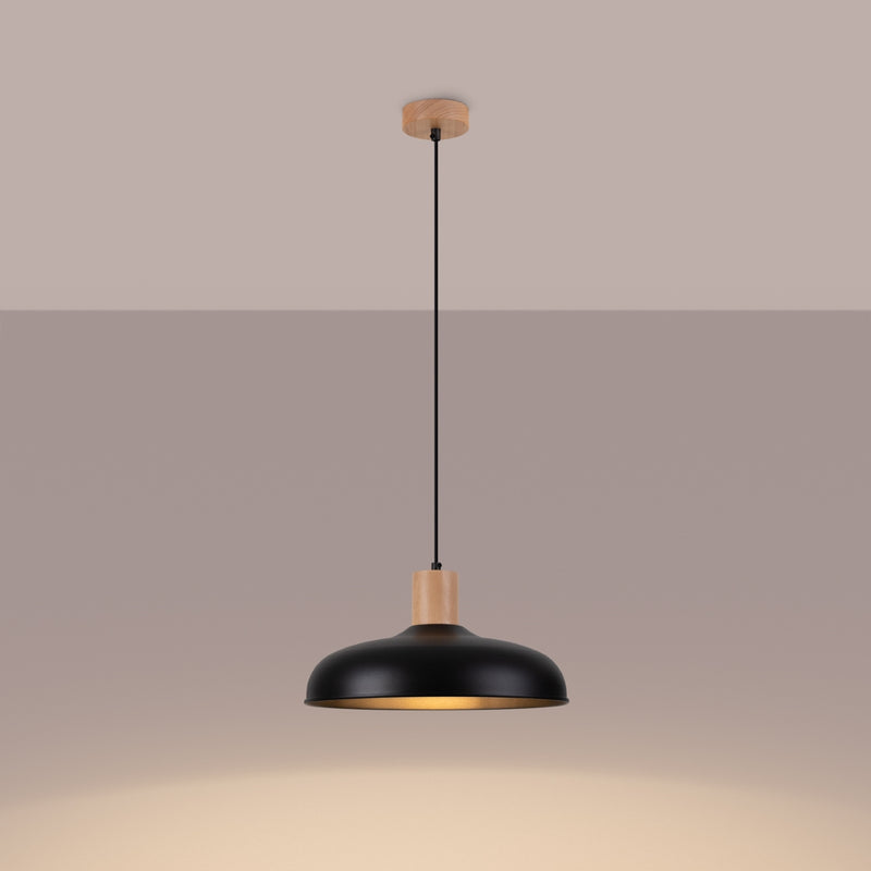 Pendant lamp Sollux Lighting Indy 1 E27 steel black