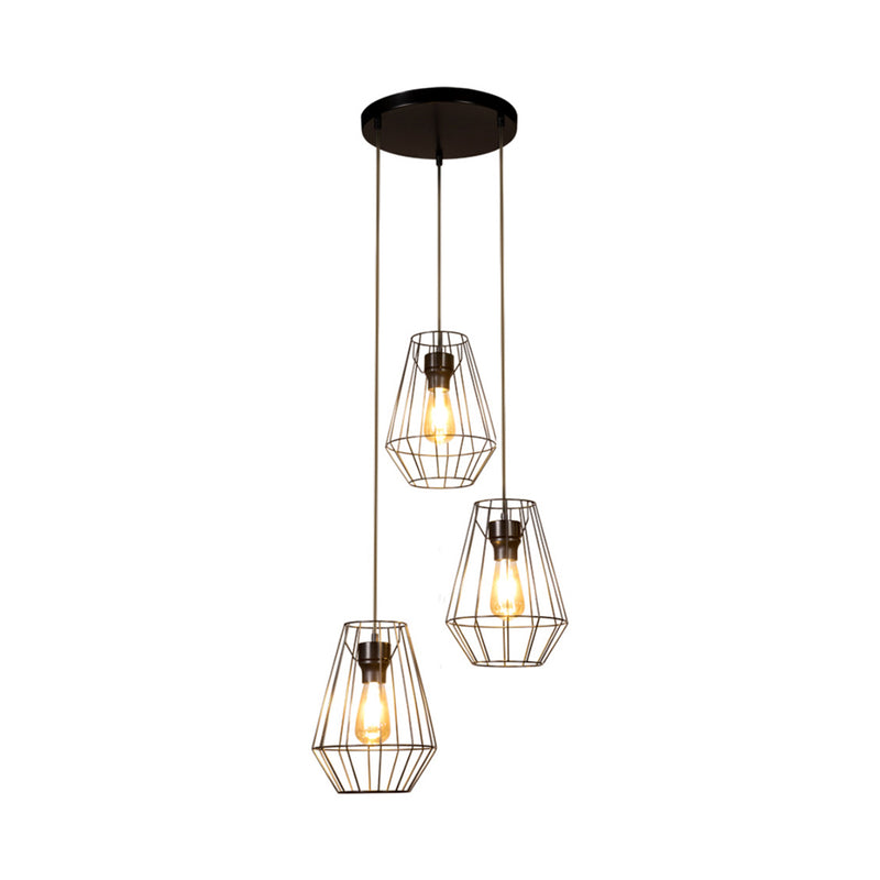 Endorfina Pendant Lamp 3xE27 Max.60W Black/Oiled Oak/Black PVC/Black