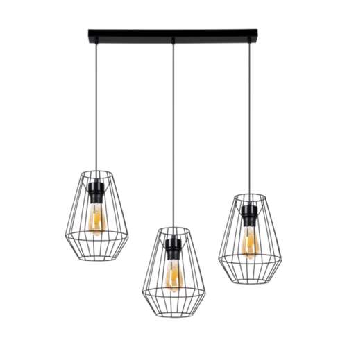 Endorfina Pendant Lamp 3xE27 Max.60W Black/Oiled Oak/Black PVC/Black