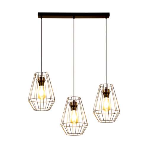 Endorfina Pendant Lamp 3xE27 Max.60W Black/Oiled Oak/Black PVC/Black