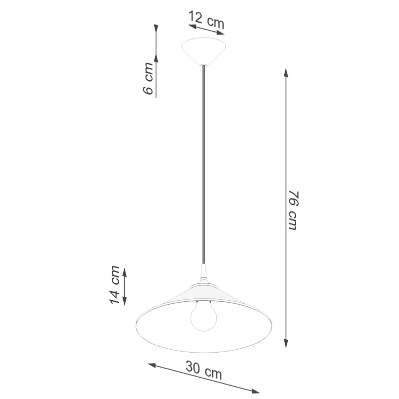 Pendant lamp Sollux Lighting Zuma 1 E27 steel white