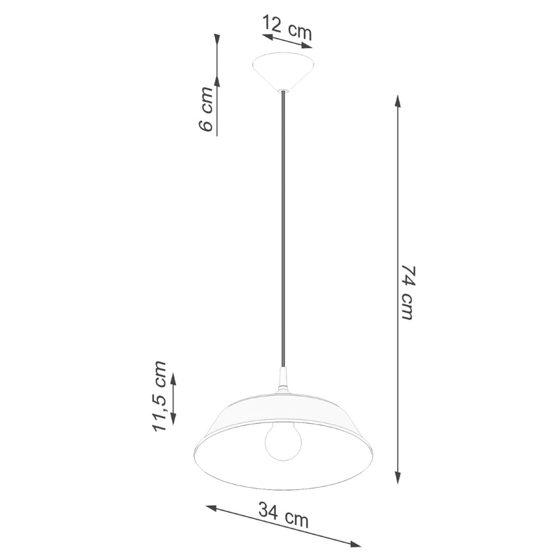 Pendant lamp Sollux Lighting Frika 1 E27 steel white