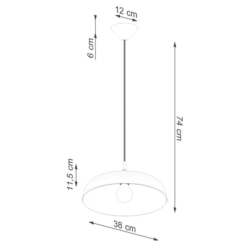 Pendant lamp Sollux Lighting Gina 1 E27 steel white