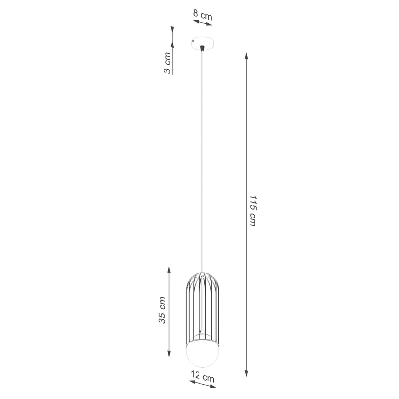 Pendant lamp Sollux Lighting Brina 1 G9 steel white