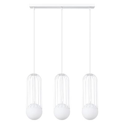 Linear suspension lamp Sollux Lighting Brina 3 G9 steel white