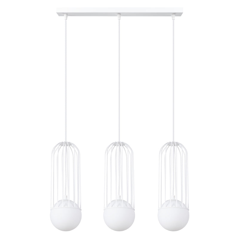 Linear suspension lamp Sollux Lighting Brina 3 G9 steel white