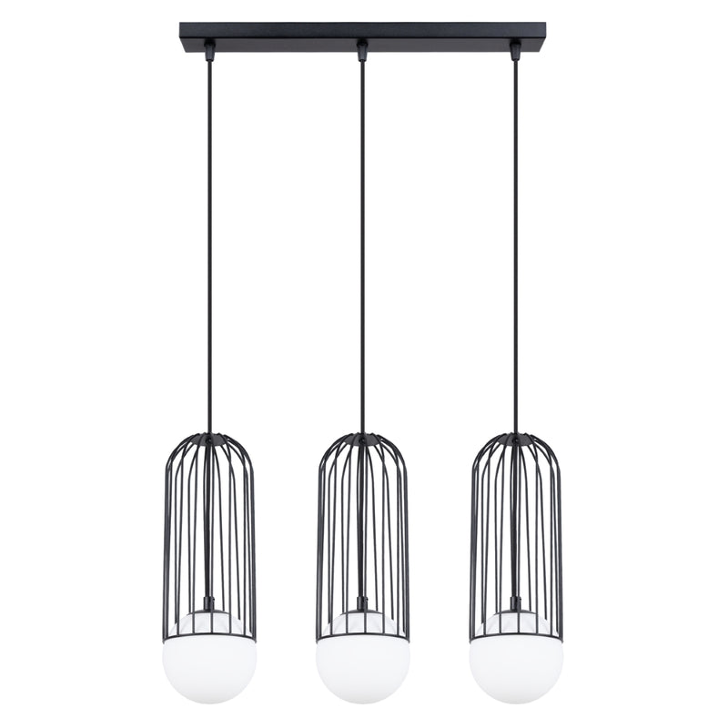 Linear suspension lamp Sollux Lighting Brina 3 G9 steel black