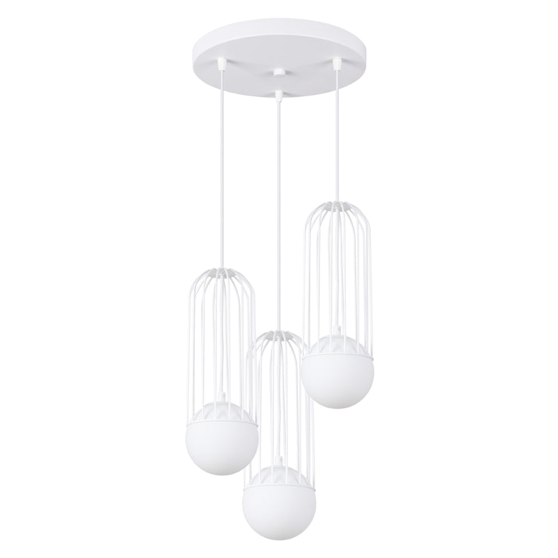 Pendant lamp Sollux Lighting Brina 3 G9 steel white