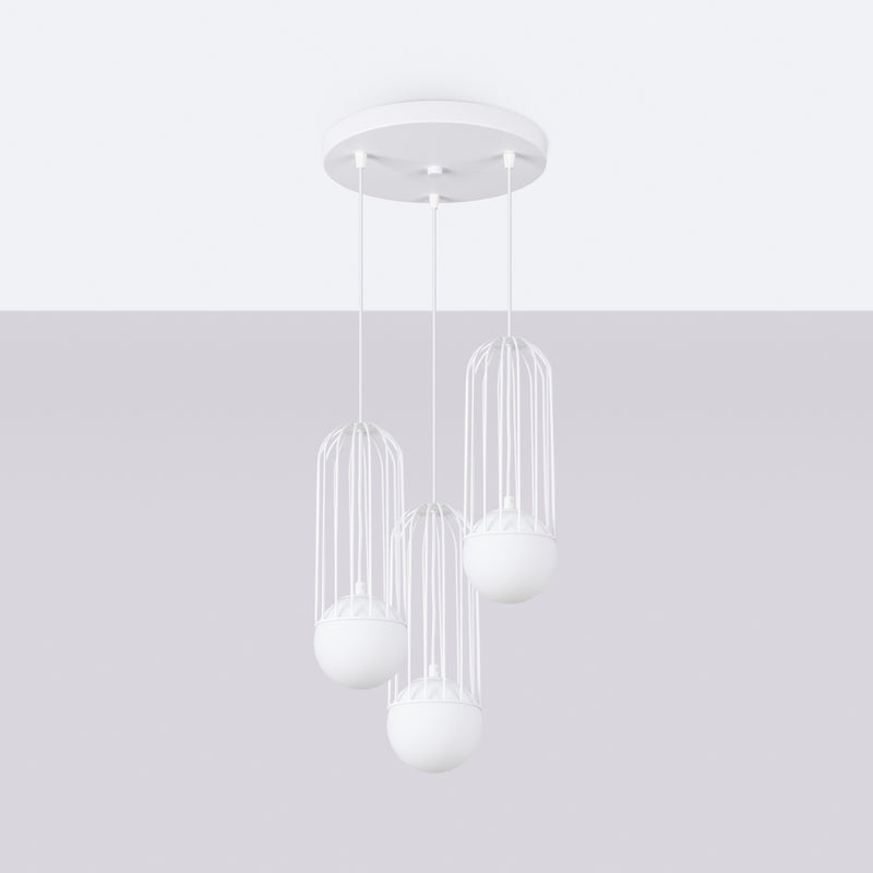 Pendant lamp Sollux Lighting Brina 3 G9 steel white