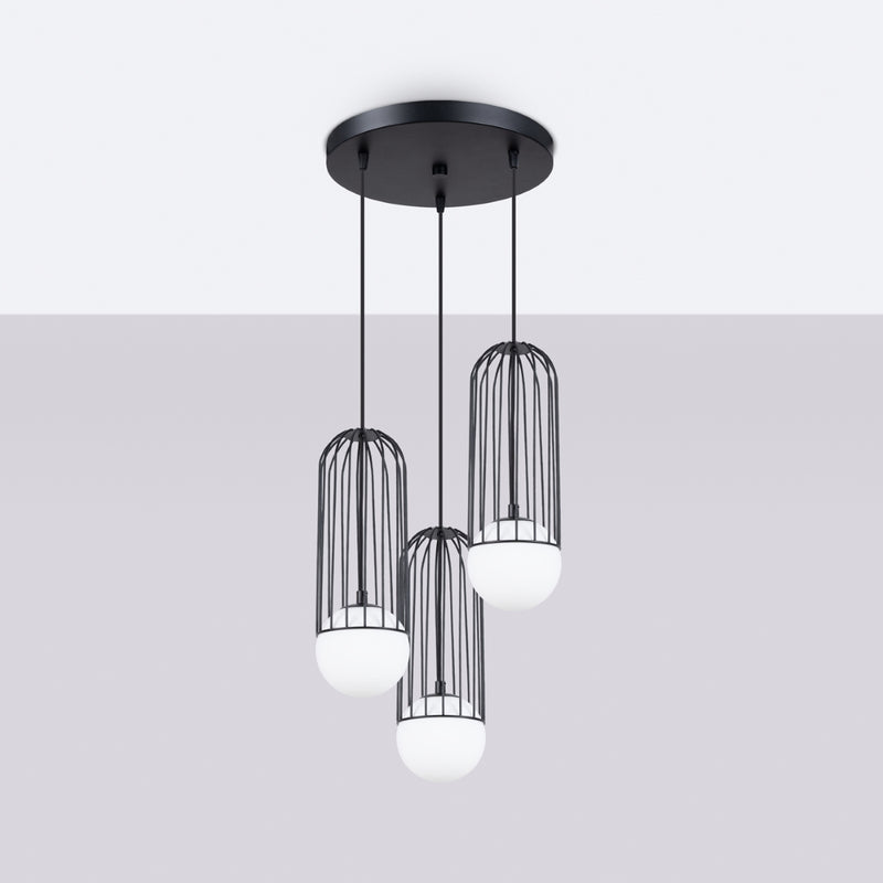 Pendant lamp Sollux Lighting Brina 3 G9 steel black