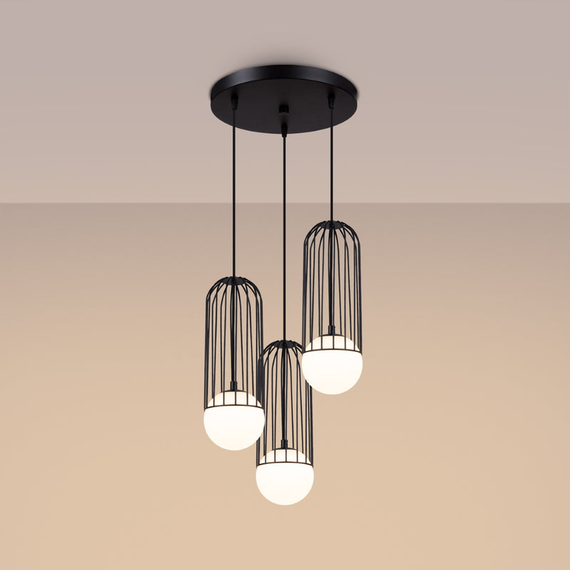 Pendant lamp Sollux Lighting Brina 3 G9 steel black