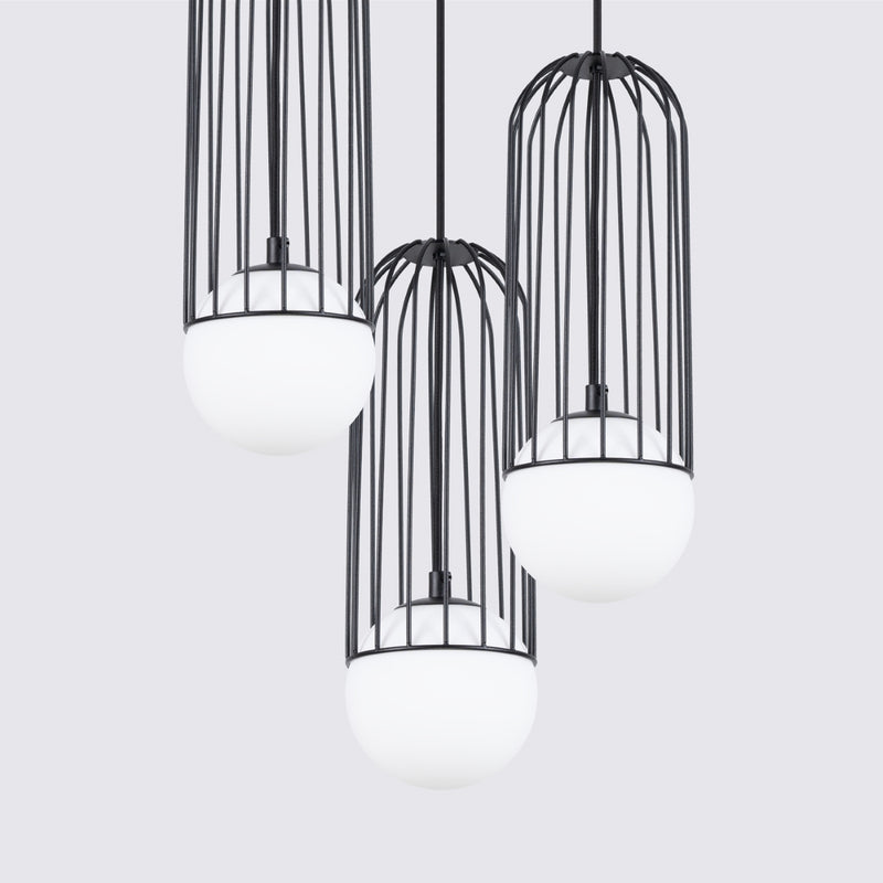 Pendant lamp Sollux Lighting Brina 3 G9 steel black