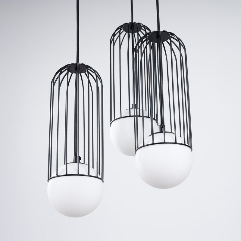 Pendant lamp Sollux Lighting Brina 3 G9 steel black