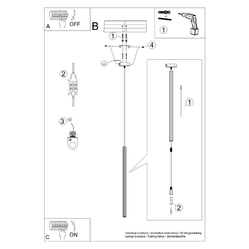 Pendant lamp Sollux Lighting Arche 1 G9 steel white