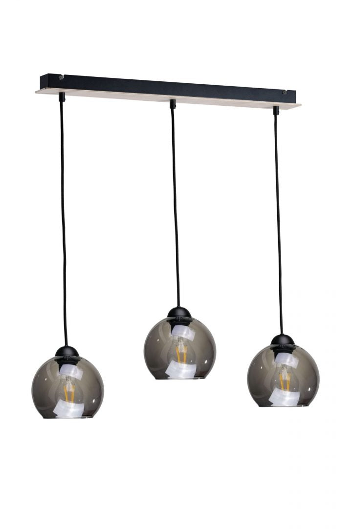 Keter Lighting Yuno 3L linear suspension pendant lamp E27 H 120.0cm