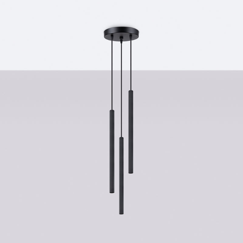 Pendant lamp Sollux Lighting Arche 3 G9 steel black