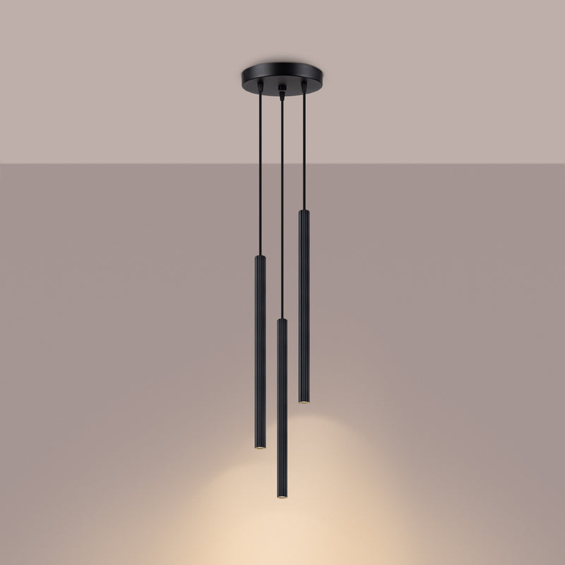 Pendant lamp Sollux Lighting Arche 3 G9 steel black