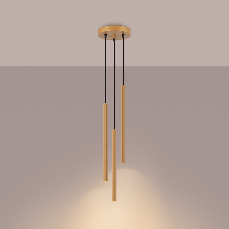 Pendant lamp Sollux Lighting Arche 3 G9 steel gold