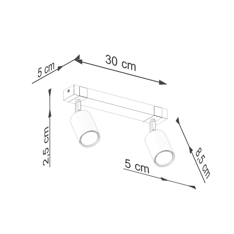 Ceiling lamp Sollux Lighting Fager 2 GU10 steel black