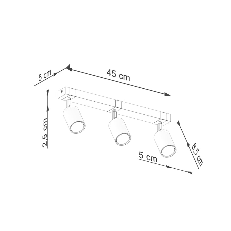 Ceiling lamp Sollux Lighting Fager 3 GU10 steel black