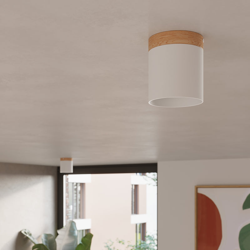 Ceiling spot Sollux Lighting Rif 1 GU10 wood white