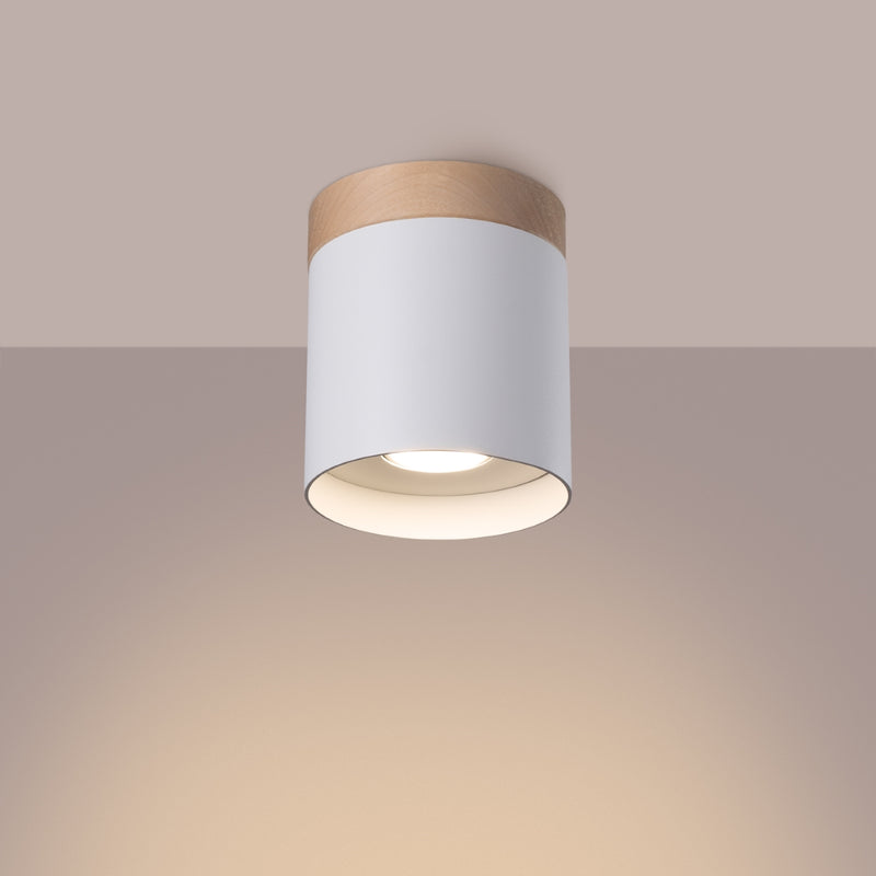 Ceiling spot Sollux Lighting Rif 1 GU10 wood white