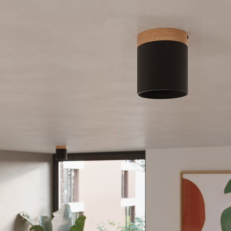 Ceiling spot Sollux Lighting Rif 1 GU10 wood black