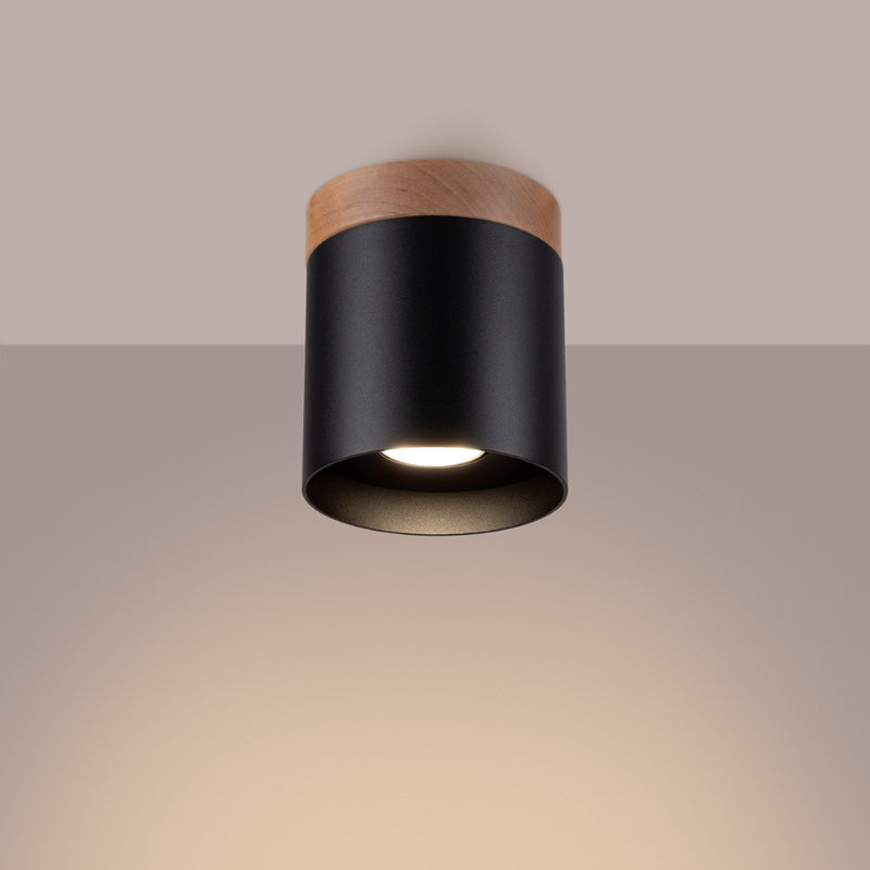 Ceiling spot Sollux Lighting Rif 1 GU10 wood black