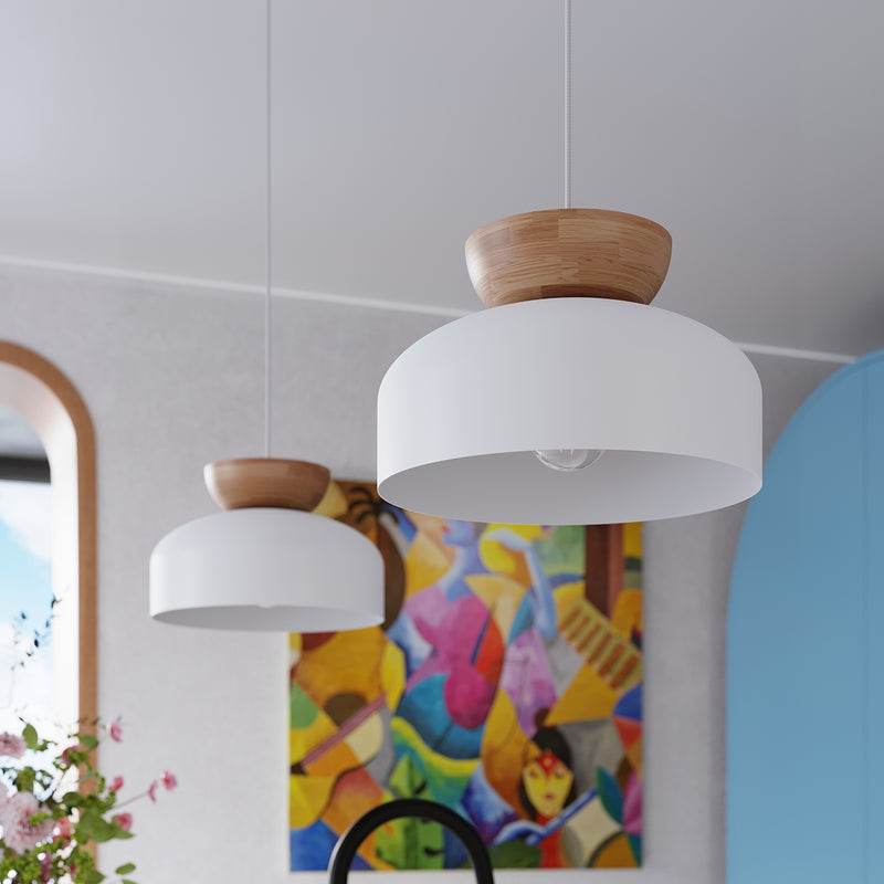 Pendant lamp Sollux Lighting Marion 1 E27 wood white