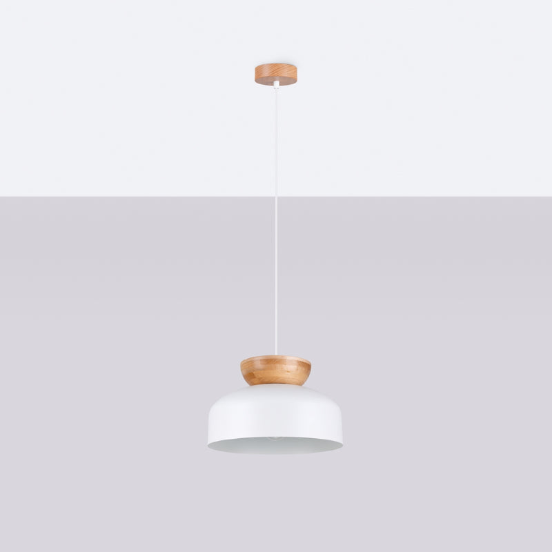 Pendant lamp Sollux Lighting Marion 1 E27 wood white