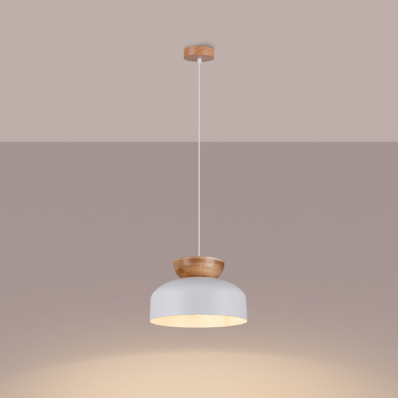 Pendant lamp Sollux Lighting Marion 1 E27 wood white