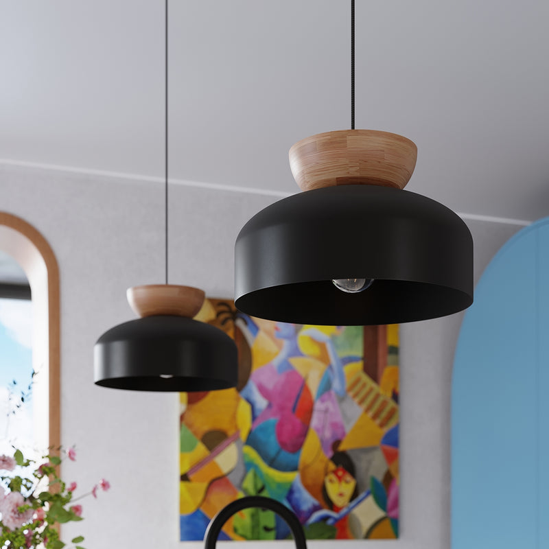 Pendant lamp Sollux Lighting Marion 1 E27 wood black