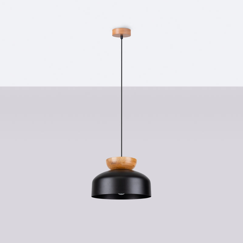 Pendant lamp Sollux Lighting Marion 1 E27 wood black