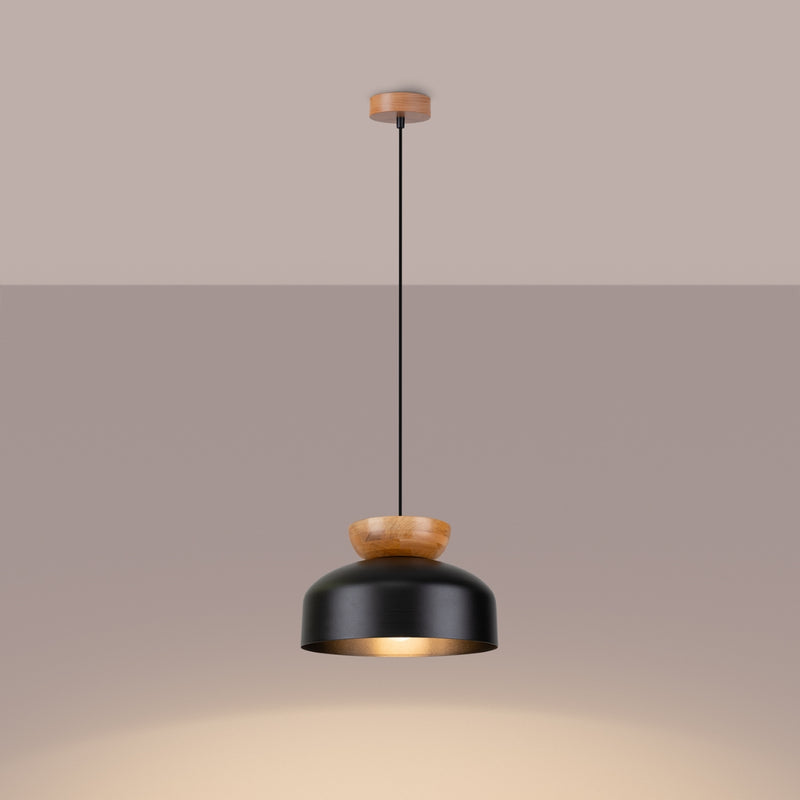 Pendant lamp Sollux Lighting Marion 1 E27 wood black