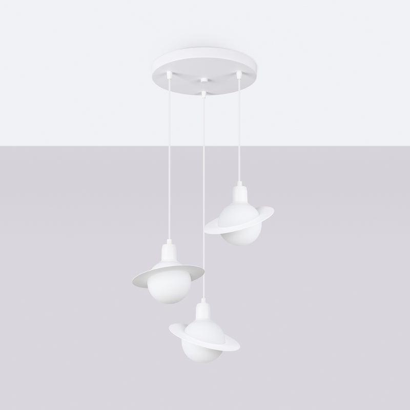 Pendant lamp Sollux Lighting Hyperion 3 G9 steel white