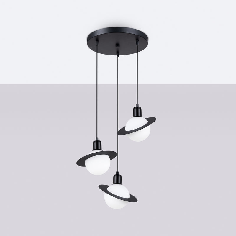 Pendant lamp Sollux Lighting Hyperion 3 G9 steel black