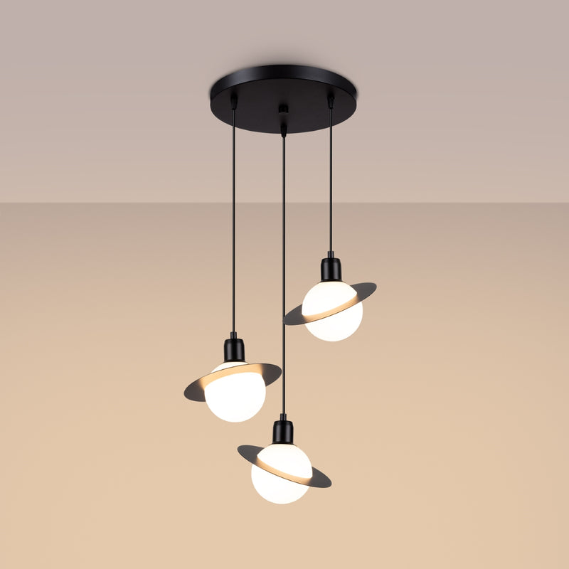 Pendant lamp Sollux Lighting Hyperion 3 G9 steel black