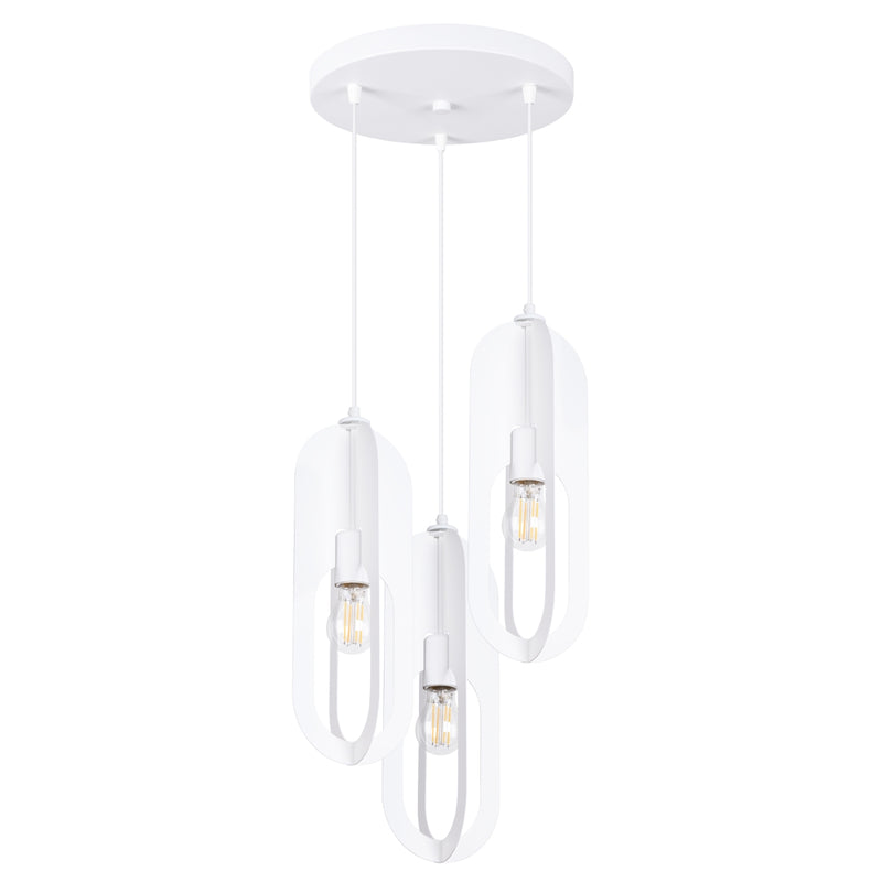 Pendant lamp Sollux Lighting Nicus 3 E27 steel white