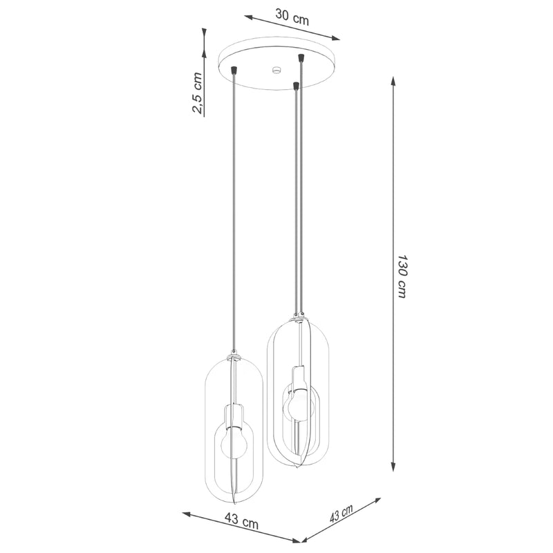 Pendant lamp Sollux Lighting Nicus 3 E27 steel white