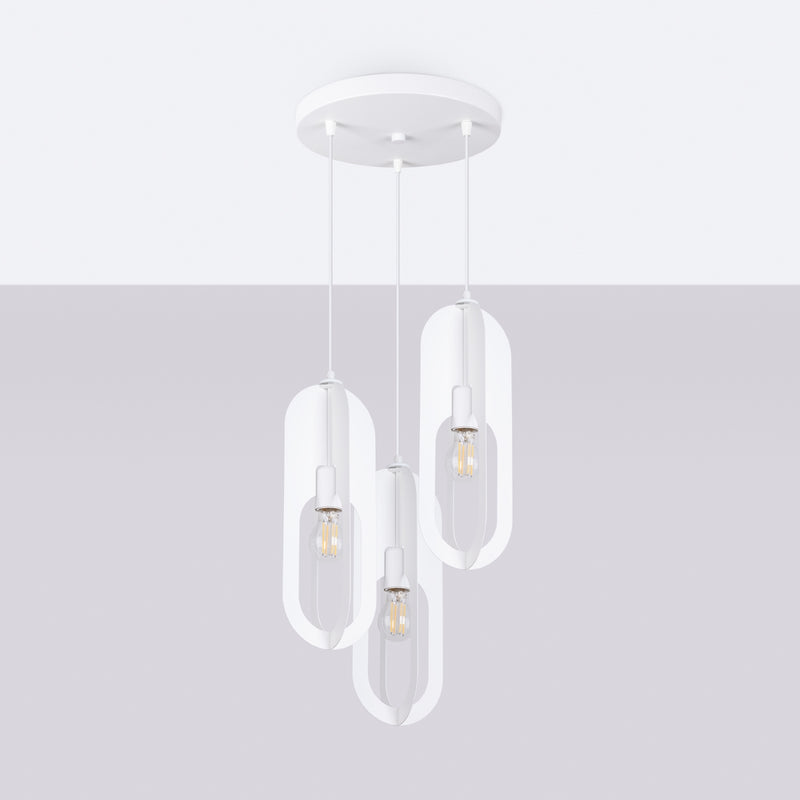 Pendant lamp Sollux Lighting Nicus 3 E27 steel white