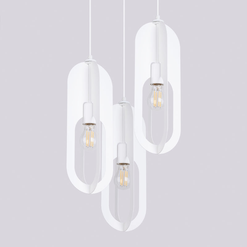 Pendant lamp Sollux Lighting Nicus 3 E27 steel white