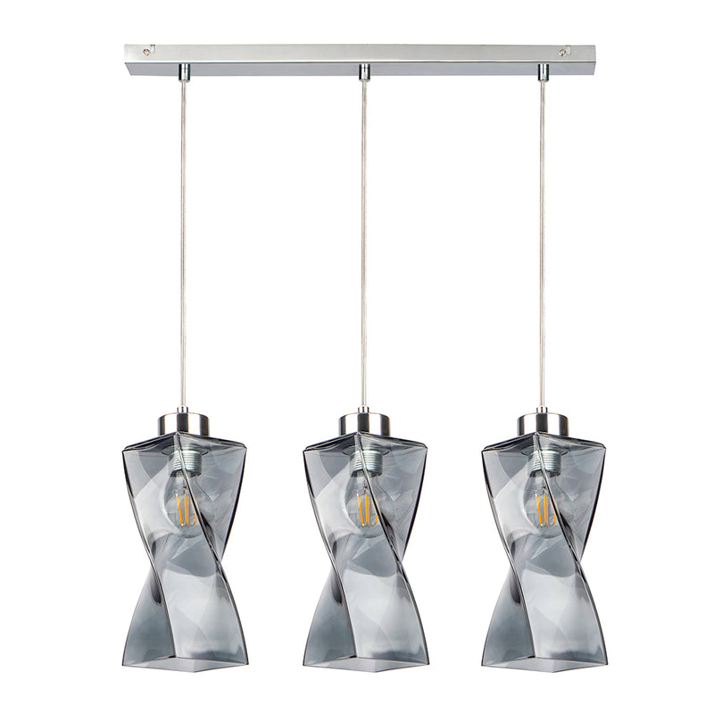 Twist Pendant Lamp 1xE27 Max.25W Chrome / Transparent