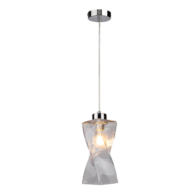 Twist Pendant Lamp 3xE27 Max.25W Chrome / Smoke glass