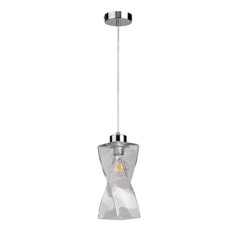 Twist Pendant Lamp 3xE27 Max.25W Chrome / Smoke glass