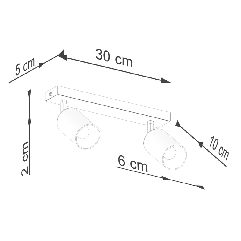 Ceiling lamp Sollux Lighting Winx 2 GU10 steel black