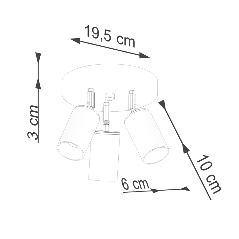 Ceiling spot Sollux Lighting Winx 3 GU10 steel black