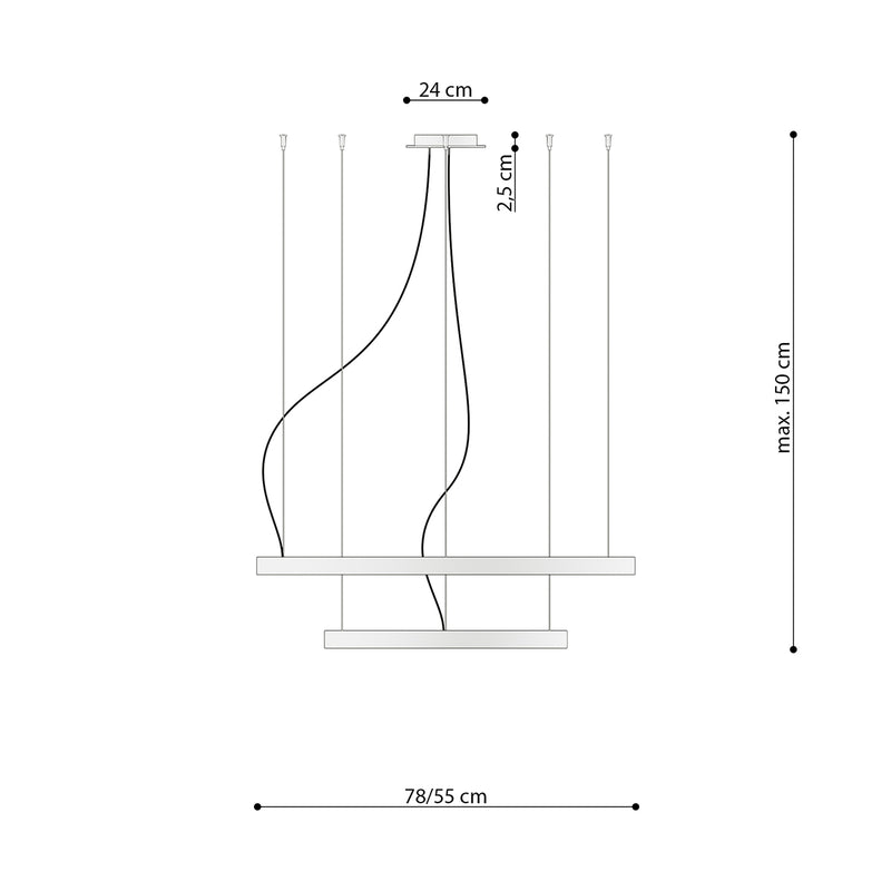 Sollux Verlichting Rio 2L aluminium LED